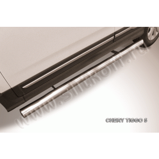 Пороги труба из нержавеющей стали d76 мм CHERY Tiggo 5 (Чери Тигго 5)