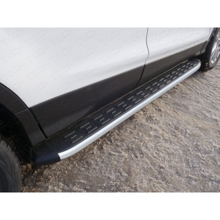 Пороги алюминиевые с пластиковой накладкой 1820 мм FORD Kuga (Форд Куга) с 2016 года