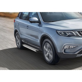 Пороги алюминиевые SILVER GEELY Atlas (Джили Атлас)