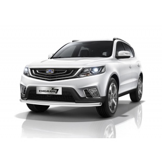 Защита переднего бампера d60 мм из нержавеющей стали Geely Emgrand X7 (Джили Эмгранд Х7) с 2018 года