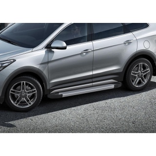 Пороги алюминиевые SILVER HYUNDAI Grand Santa Fe (Хендай Гранд Санта Фе) с 2012 года