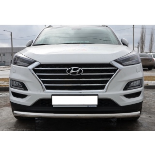 Защита переднего бампера из нержавеющей стали d60 мм Hyundai Tucson (Хендай Туссан) с 2018 г.в.