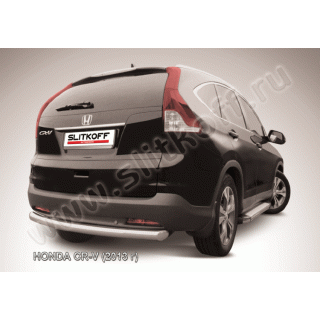 Защита заднего бампера d76 мм из нержавеющей стали HONDA CR-V (Хонда СРВ) 2011-2015, двигатель 2,0