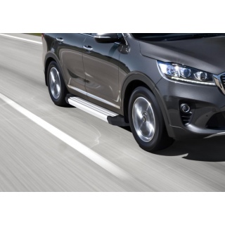 Пороги алюминиевые SILVER KIA Sorento Prime (Киа Соренто Прайм) с 2018 года