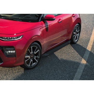 Пороги алюминиевые BLACK Kia Soul (Киа Соул) с 2019 года