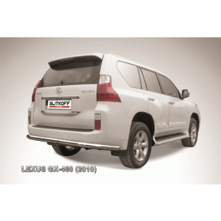 Защита заднего бампера из нержавеющей стали с загибами d76 мм LEXUS GX-460 (Лексус GX-460) с 2009 по 2013 год