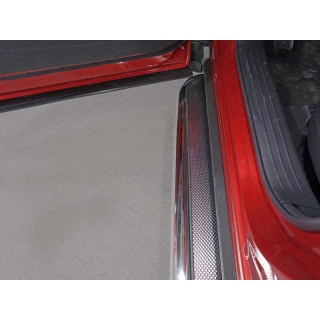 Пороги площадкой из нержавеющей стали с нержавеющим листом, d60 мм Mazda CX-9 (Мазда СХ-9) с 2017 года