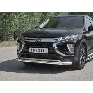 Защита переднего бампера из нержавеющей стали d63 мм MITSUBISHI Eclipse Cross (Митсубиши Эклипс Кросс)