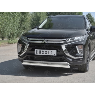 Защита переднего бампера из нержавеющей стали овальная d75х42 мм MITSUBISHI Eclipse Cross (Митсубиши Эклипс Кросс)