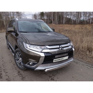 Решетка радиатора нижняя из нержавеющей стали d12 мм MITSUBISHI Outlander III (Митсубиши Аутлендер) c 2015 по 2018 год