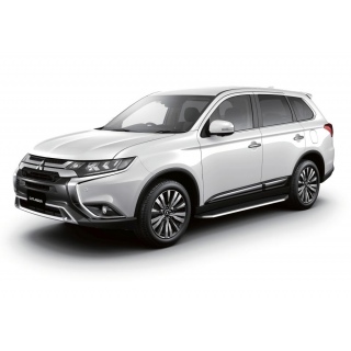 Пороги алюминиевые с нержавеющим кантом MITSUBISHI Outlander (Митсубиши Аутлендер) с 2018 года