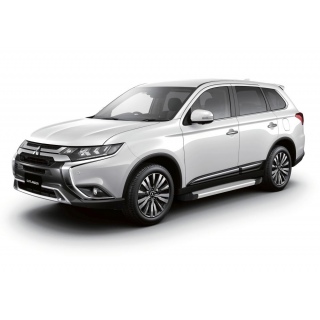 Пороги алюминиевые SILVER MITSUBISHI Outlander (Митсубиши Аутлендер) с 2018 года