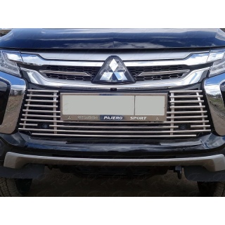 Решетка радиатора (с парктроником) d12 мм MITSUBISHI Pajero Sport (Митсубиши Паджеро Спорт) с 2016 года