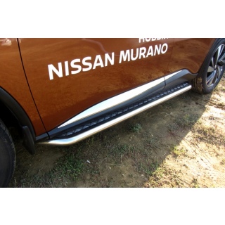 Пороги площадкой, диаметр трубы 57 мм NISSAN Murano (Ниссан Мурано) с 2016 года