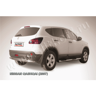 Защита заднего бампера двойная из нержавеющей стали d57-57 мм NISSAN Qashqai +2 (Ниссан Кашкай)