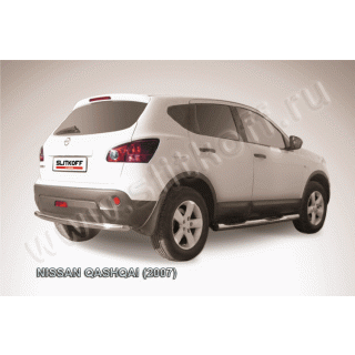 Защита заднего бампера из нержавеющей стали d57 мм NISSAN Qashqai +2 (Ниссан Кашкай)