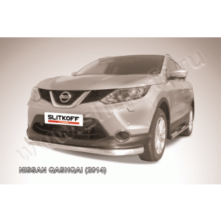 Защита передняя из нержавеющей стали d76 мм NISSAN Qashqai (Ниссан Кашкай) c 2014г.