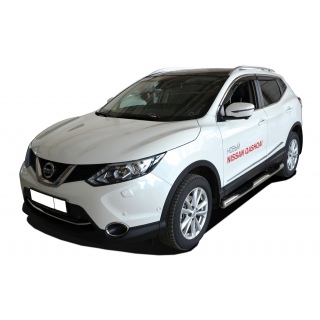 Пороги труба 76 мм с накладками NISSAN Qashqai (Ниссан Кашкай) c 2014г.