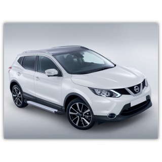 Пороги алюминиевые SILVER NISSAN Qashqai (Ниссан Кашкай) с 2014 года