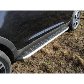 Пороги алюминиевые с пластиковой накладкой 1720 мм SUZUKI Grand Vitara (Сузуки Гранд Витара) (с 2015г)