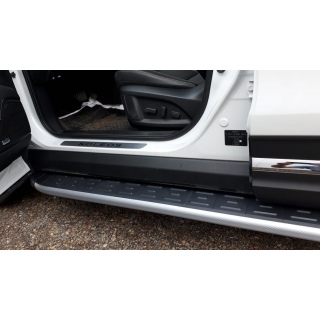 Пороги алюминиевые с пластиковой накладкой 1720 мм Renault Duster (Рено Дастер) с 2015 года выпуска