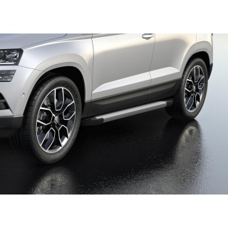 Пороги алюминиевые SILVER Skoda Karoq (Шкода Карок) с 2020 года