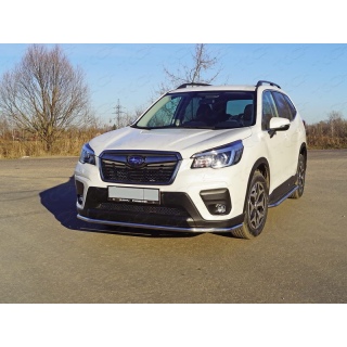 Защита переднего бампера d42 мм SUBARU Forester (Субару Форестер) с 2018 года