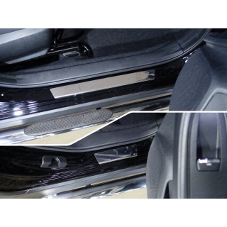 Накладки на пороги (лист зеркальный) Subaru XV (Субару XV) с 2017 года