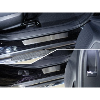 Накладки на пороги (лист шлифованный) Subaru XV (Субару XV) с 2017 года