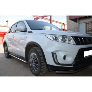 Пороги труба d42 мм из нержавеющей стали SUZUKI Vitara (Сузуки Витара) с 2019 года выпуска