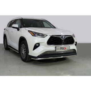 Защита переднего бампера из нержавеющей стали d42 мм TOYOTA Highlander (Тойота Хайлендер) с 2021 года