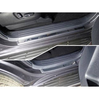 Накладки на пластиковые пороги (лист зеркальный) TOYOTA Land Cruiser 150 Prado (Тойота Ленд Крузер 150 Прадо) с 2017 года