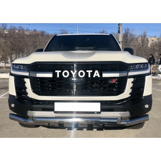 Защита переднего бампера G из нержавеющей стали d76 мм TOYOTA Land Cruiser 300 GR SPORT (Тойота Ленд Крузер 300) с 2021 года