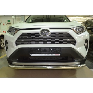 Защита переднего бампера d60 мм из нержавеющей стали TOYOTA Rav-4 (Тойота Рав 4) с 2019 года