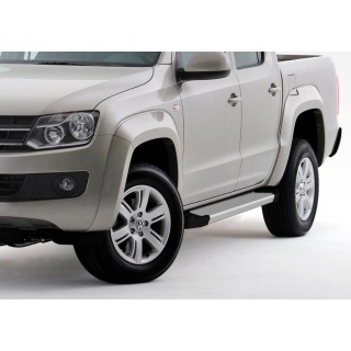 Пороги алюминиевые SILVER VOLKSWAGEN Amarok (Фольксваген Амарок) с 2016 года