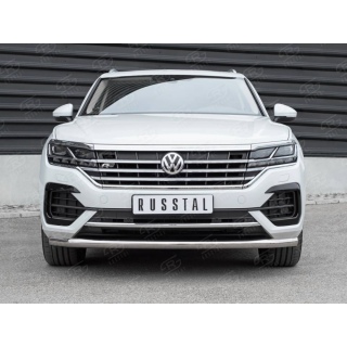 Защита переднего бампера d63 мм VOLKSWAGEN Touareg (Фольксваген Туарег) с 2018 года