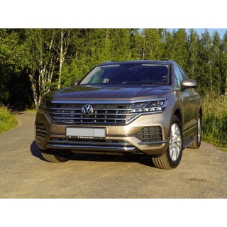 Защита переднего бампера d60 мм VOLKSWAGEN Touareg (Фольксваген Туарег) с 2018 года