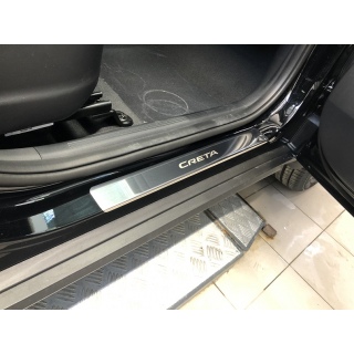 Накладки на пороги INOX из нержавеющей стали Hyundai Creta (Хендай Крета) с 2021 года выпуска