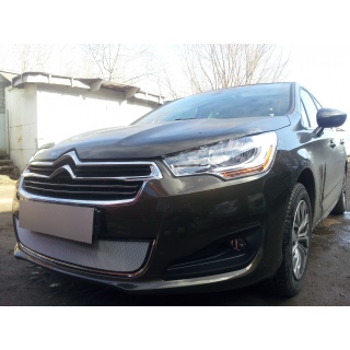 Защитная сетка на решетку радиатора хромированная CITROEN C4 sedan 2013-2016