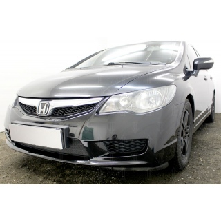 Защитная сетка на решетку радиатора (черная) HONDA Civic 4D VIII рестайлинг с 2008 года