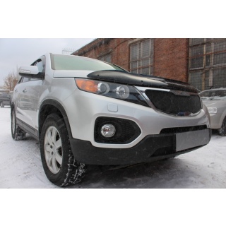 Решетка радиатора черная (верх) KIA Sorento (КИА Соренто) с 2009 по 2012 год выпуска