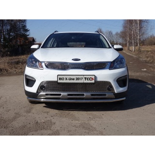 Решетка радиатора из нержавеющей стали (лист, верх) KIA Rio X-Line (КИА Рио Х-Лайн) с 2017 года выпуска