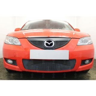 Защита радиатора черная (верх) MAZDA 3 (Мазда 3) с 2006 по 2009 год