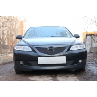 Защита радиатора черная (верх) MAZDA 6 (Мазда 6) с 2002 по 2005 год выпуска