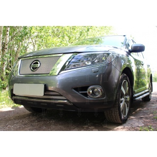 Решетка радиатора хромированная (низ-2 части) Nissan Pathfinder (Ниссан Патфайдер) с 2014 года выпуска