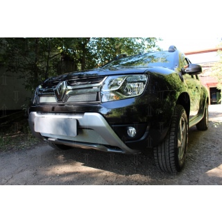 Защитная сетка на решетку радиатора хромированная (низ) RENAULT Duster (Рено Дастер) с 2015 года выпуска