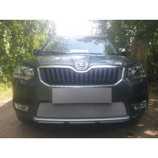 Защитная сетка на решетку радиатора хромированная Skoda Yeti City (Шкода Йети) с 2014 года выпуска