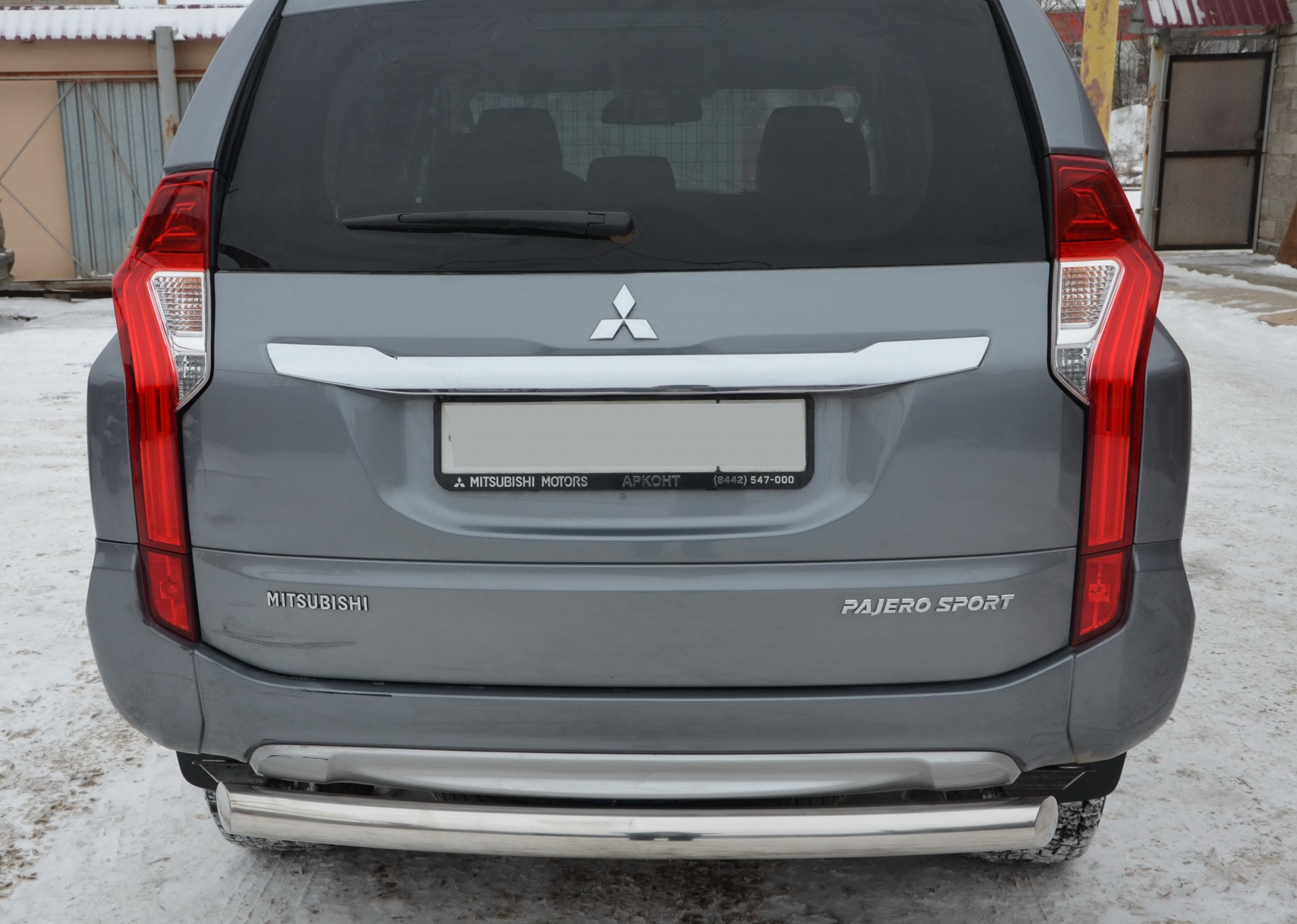 Защита заднего бампера MITSUBISHI Pajero Sport (Митсубиши Паджеро Спорт) с  2016 года