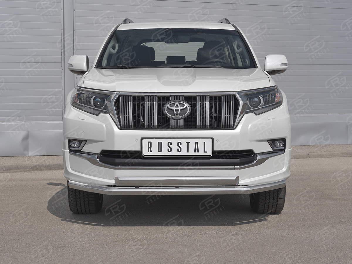 Защита переднего бампера Toyota Land Cruiser 150 Prado Style (Тойота Ленд  Крузер 150 Прадо Стайл) с 2019 года